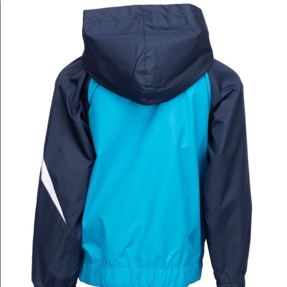 Nike Oversized Swoosh Windrunner Jacket Kids Sz 4 XS Blues White (Laser Blue) - Picture 12 of 14